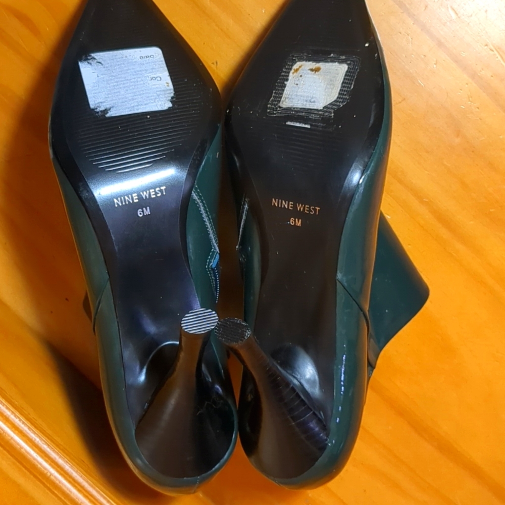 Hunter Green Patent Leather Heeled Booties - Picture 6 of 7
